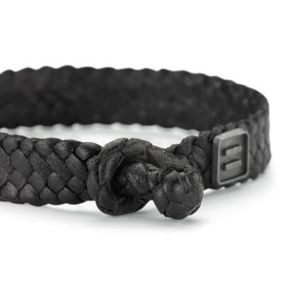 manufactum Herren-Lederarmband geflochten Schwarz Super Rabatt