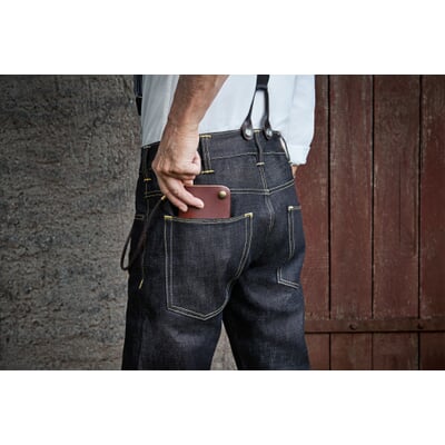 manufactum Timeless Rindleder-Geldbörse Oxblood zollfrei