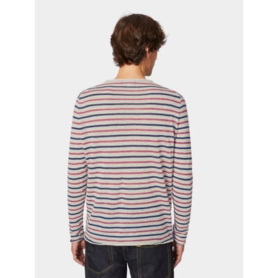 manufactum Herren-Strickpulli Beige-Rot-Blau 2025