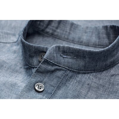 manufactum Herren-Schlupfhemd Mittelblau Angebote