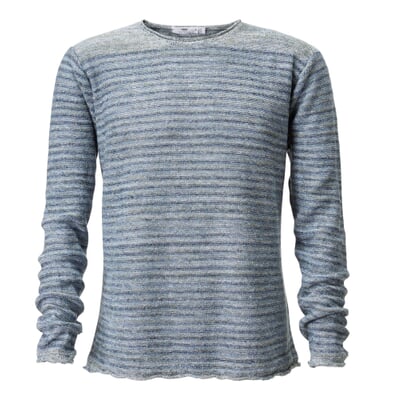manufactum Herrenpullover Leinen Grün-Blau