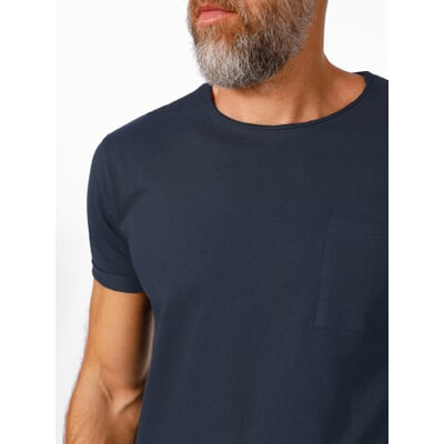 manufactum Herren-T-Shirt Baumwolle Dunkelblau Rabatt