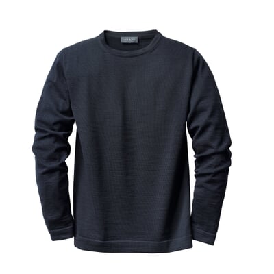 manufactum Herren-Rundhalspullover Dunkelblau Großer Ausverkauf