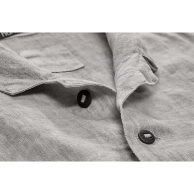 manufactum Herren-Leinenhemd Graumelange Flash Sale