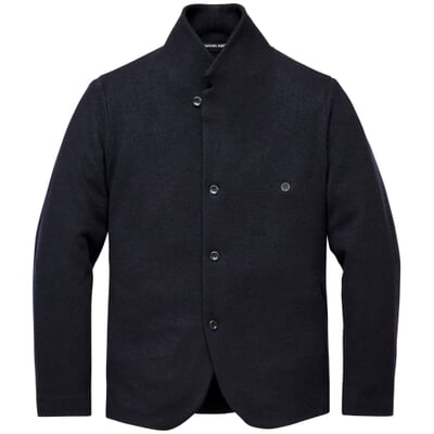 manufactum Herrenjacke Stehkragen Wolle Dunkelblau