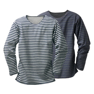 manufactum Streifen-Shirt Anthrazit Jubiläumsangebot