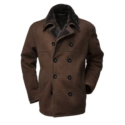 manufactum Herrenjacke Islandlammfell Dunkelbraun VIP-Rabatte