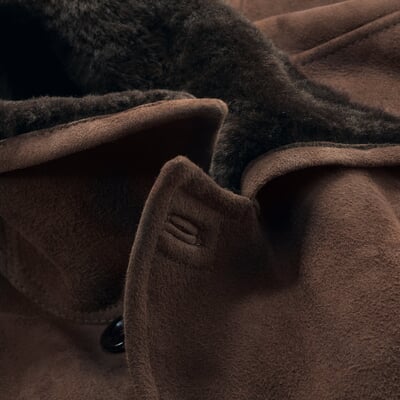manufactum Herrenjacke Islandlammfell Dunkelbraun VIP-Rabatte