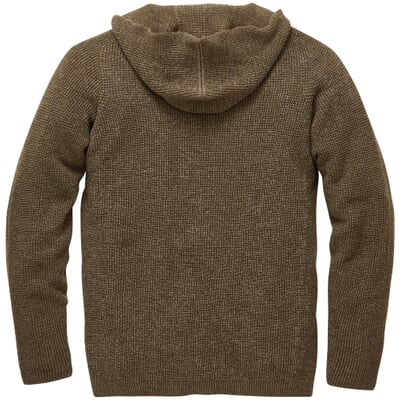 manufactum Herren-Strickhoodie Braunmelange Super Sparpreis