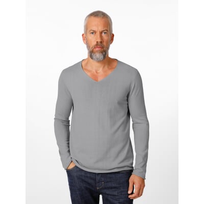 manufactum Herren-Strickpulli V-Ausschnitt Stone Letzte 3 Tage