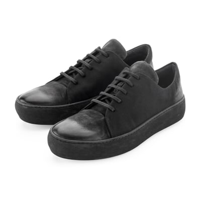 manufactum Herrenschuh Zwirn-Doppel-Pilot Schwarz