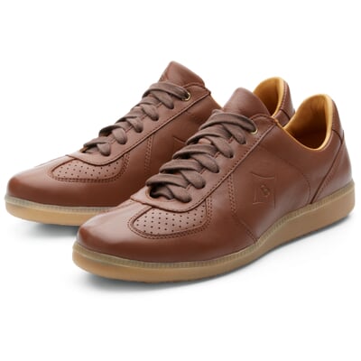 manufactum Herren-Sneaker Rindleder Braun