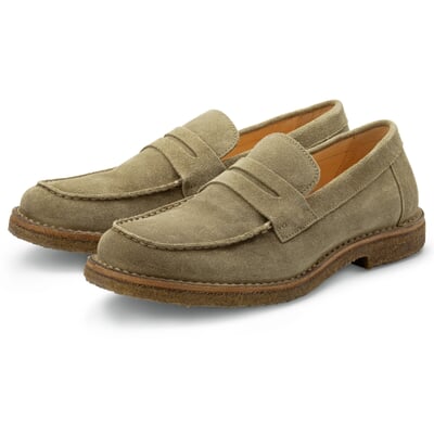 manufactum Herren-Loafer Rauleder Graugrün Online