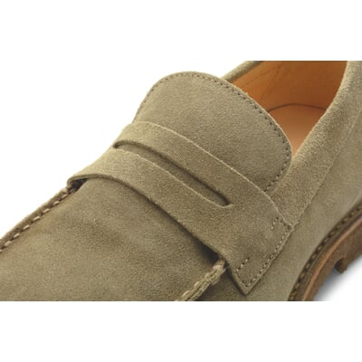 manufactum Herren-Loafer Rauleder Graugrün Online