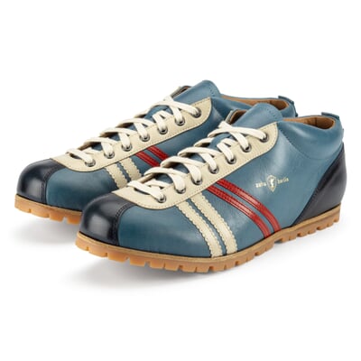 manufactum Lederschuh Liga Profilsohle Azur-Blau im Angebot
