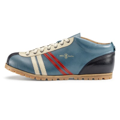 manufactum Lederschuh Liga Profilsohle Azur-Blau im Angebot