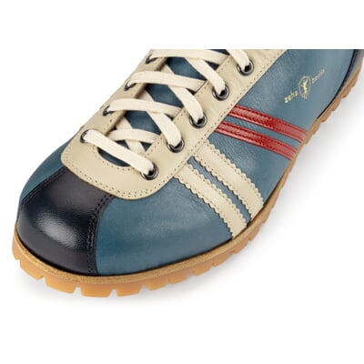 manufactum Lederschuh Liga Profilsohle Azur-Blau im Angebot