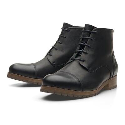 manufactum Hoher Herrenschuh Rindleder Schwarz Schlussverkauf