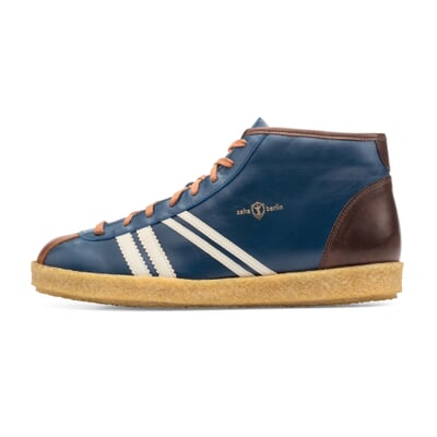 manufactum Ledersportschuh Trainer Mittelblau Großer Ausverkauf