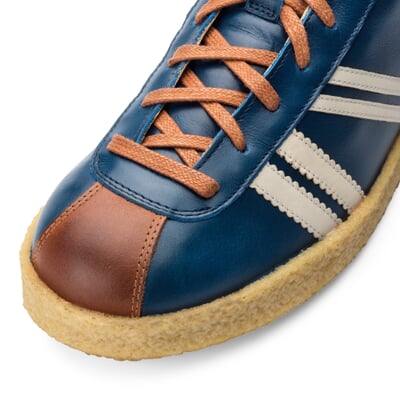 manufactum Ledersportschuh Trainer Mittelblau Großer Ausverkauf
