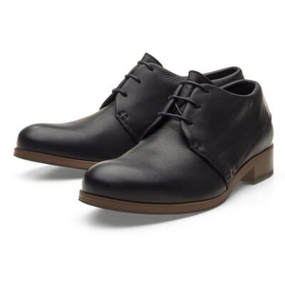 manufactum Herrenhalbschuh Rindleder Schwarz