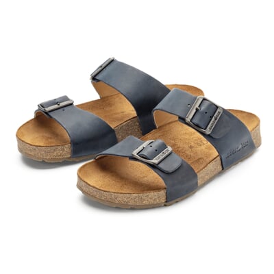 manufactum Unisex-Pantolette mit Fußbett Blau
