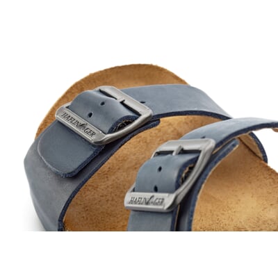 manufactum Unisex-Pantolette mit Fußbett Blau Zeitlich begrenztes Angebot