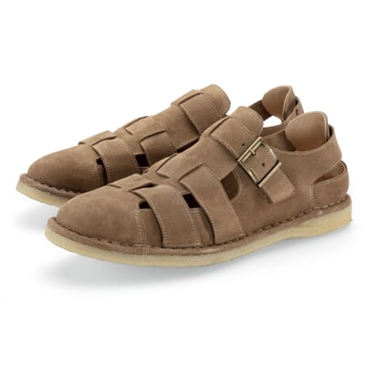 manufactum Herren-Rauledersandale Beige