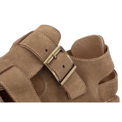 manufactum Herren-Rauledersandale Beige Begrenzte Freigabe