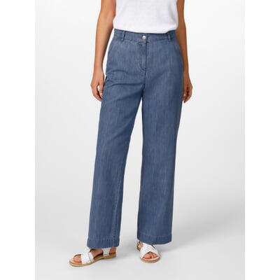 manufactum Damenhose weites Bein Mittelblau 50% Rabatt mit kostenlosem Versand