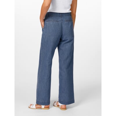 manufactum Damenhose weites Bein Mittelblau 50% Rabatt mit kostenlosem Versand