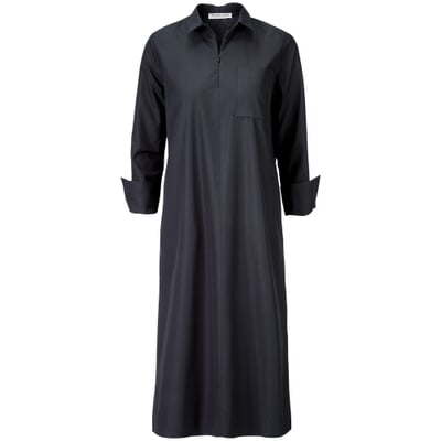 manufactum Damen-Hemdblusenkleid Blauschwarz