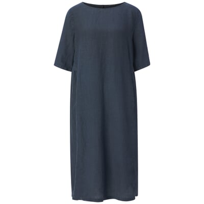 manufactum Damen-Leinenkleid Dunkelblau