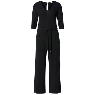 manufactum Damen-Jumpsuit Piqué Schwarz