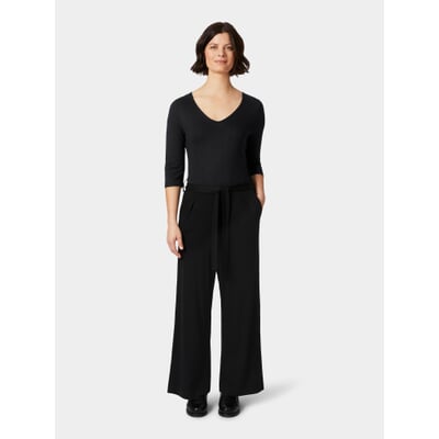 manufactum Damen-Jumpsuit Piqué Schwarz Auslauf