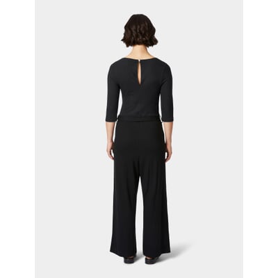 manufactum Damen-Jumpsuit Piqué Schwarz Auslauf