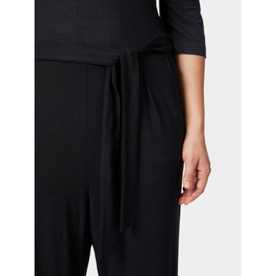 manufactum Damen-Jumpsuit Piqué Schwarz Auslauf