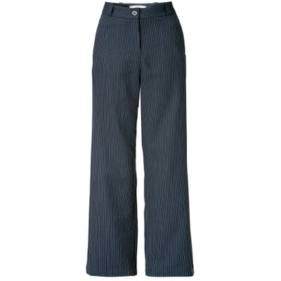 manufactum Damen-Marlenehose Nadelstreifen Dunkelblau