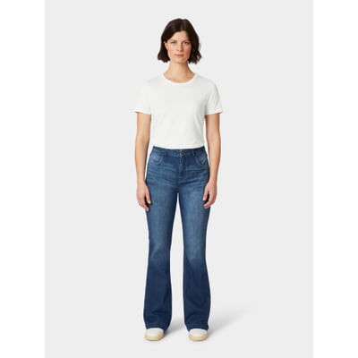 manufactum Damenjeans Flared Mittelblau Preisnachlass