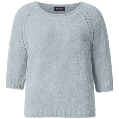 manufactum Damen-Strickshirt Halbarm Hellblau