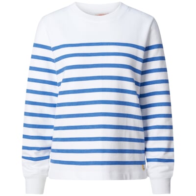 manufactum Damen-Sweatshirt Weiß-Blau Exklusive Angebote