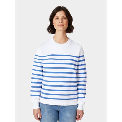 manufactum Damen-Sweatshirt Weiß-Blau Exklusive Angebote