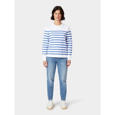 manufactum Damen-Sweatshirt Weiß-Blau Exklusive Angebote