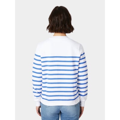 manufactum Damen-Sweatshirt Weiß-Blau Exklusive Angebote
