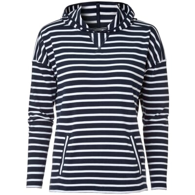 manufactum Damen-Hoodie gestreift Navy-Weiß