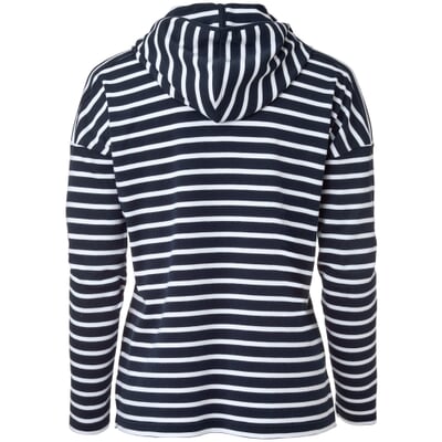 manufactum Damen-Hoodie gestreift Navy-Weiß Sonderangebote