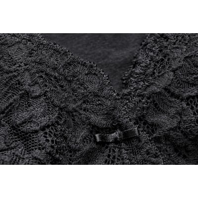 manufactum Damen-BH-Hemd mit Spitze Schwarz Super Sparpreis
