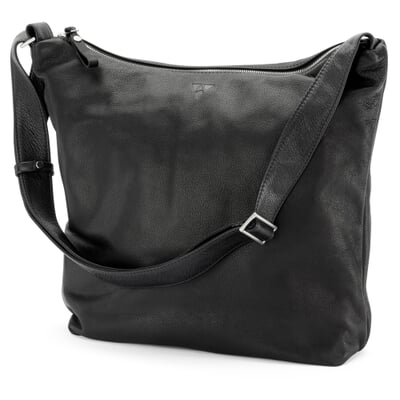 manufactum Damen-Rindledertasche Groß Schwarz