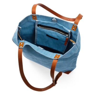manufactum Handtasche Segeltuch Hellblau Letzter Tag