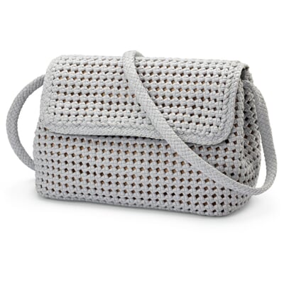 manufactum Damen-Handtasche geknüpft hellgrau